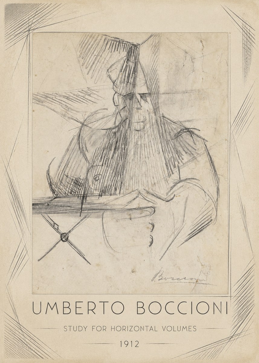 Umberto Boccioni Study for Horizontal Volumes No1 - Poszter