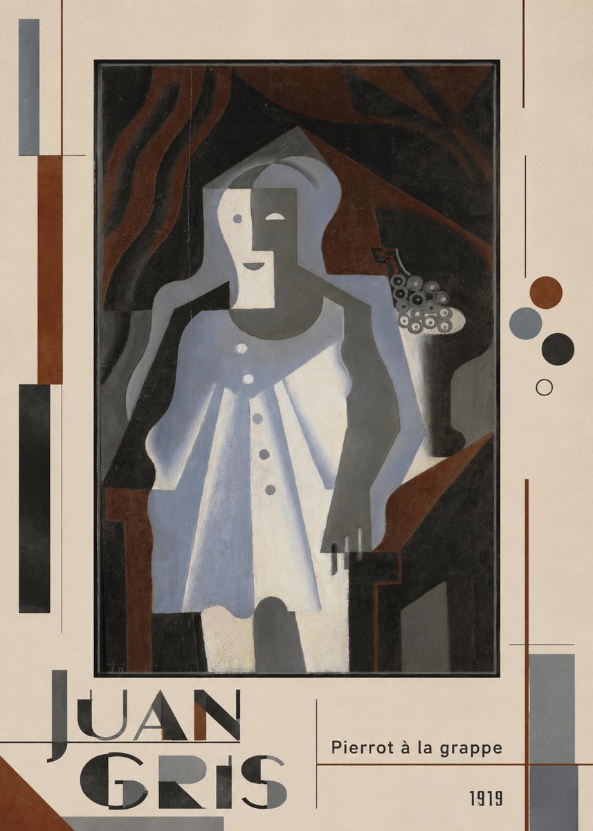 Juan Gris Pierrot À La Grappe No3 - Poszter
