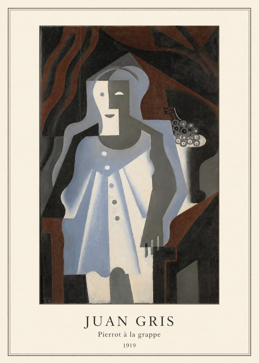 Juan Gris Pierrot À La Grappe No4 - Poszter