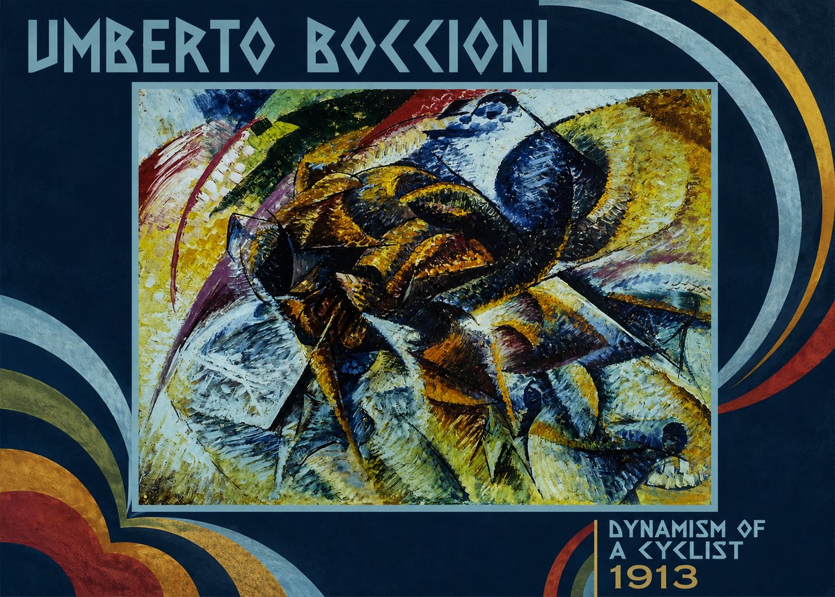 Umberto Boccioni Dynamism of a Cyclist II No3 - Poszter