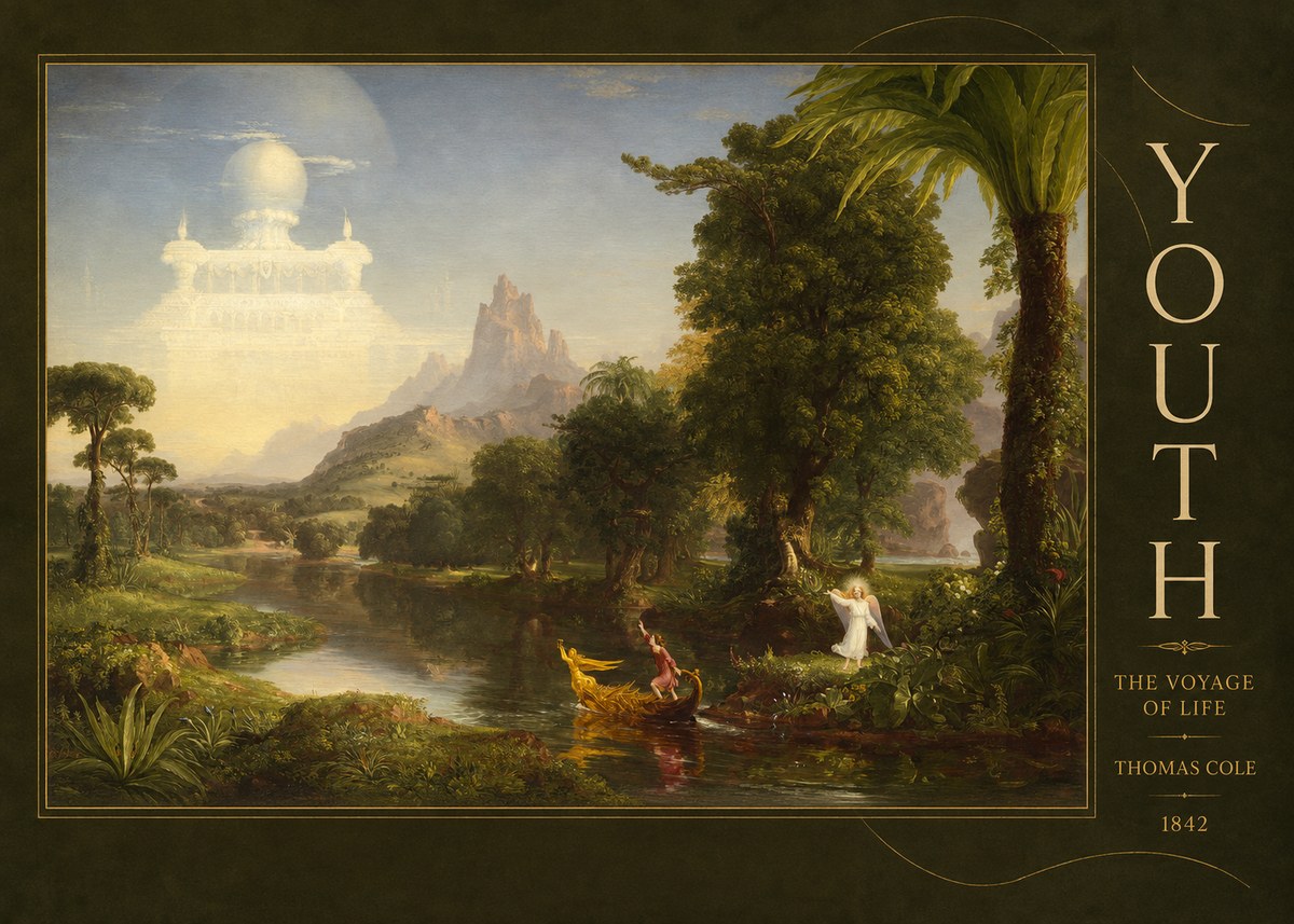 Thomas Cole The Voyage of Life: Youth V No5 - Poszter