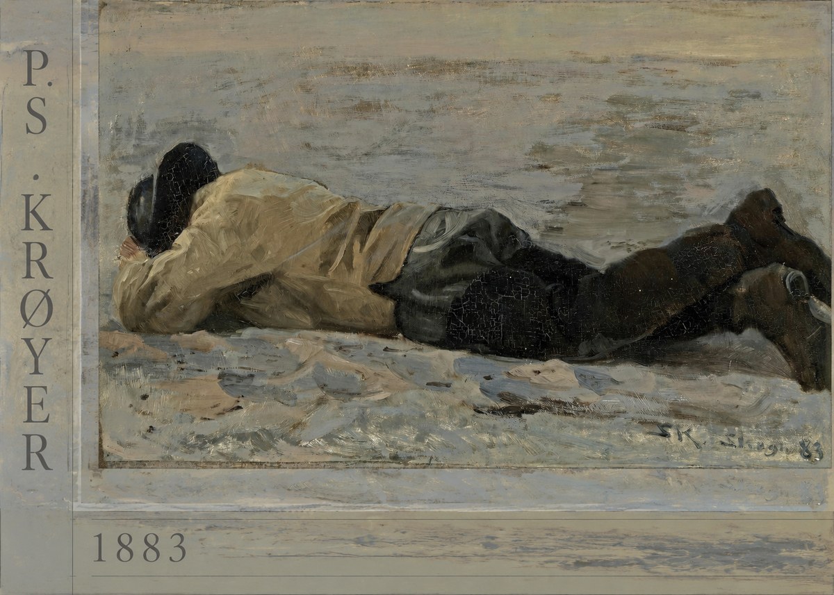 P.S. Krøyer Fisherman Lying on the Beach No2 - Poszter