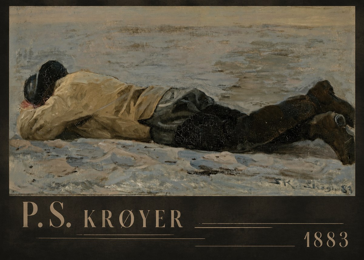 P.S. Krøyer Fisherman Lying on the Beach No6 - Poszter