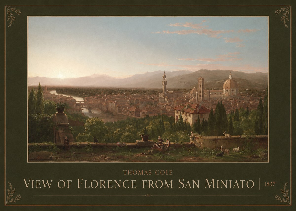 Thomas Cole View of Florence from San Miniato No3 - Poszter