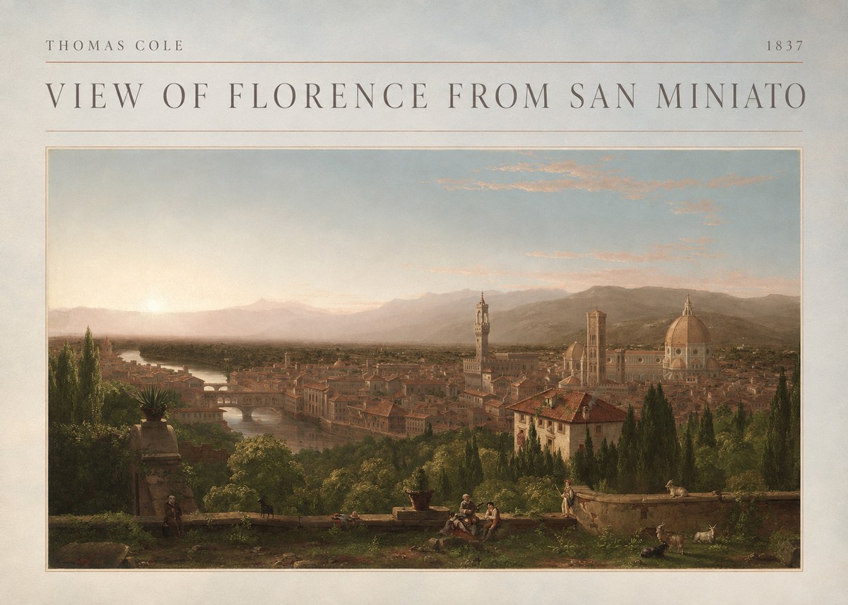 Thomas Cole View of Florence from San Miniato No4 - Poszter