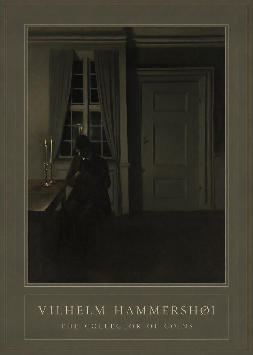 Vilhelm Hammershøi The Collector of Coins No1 - Poszter