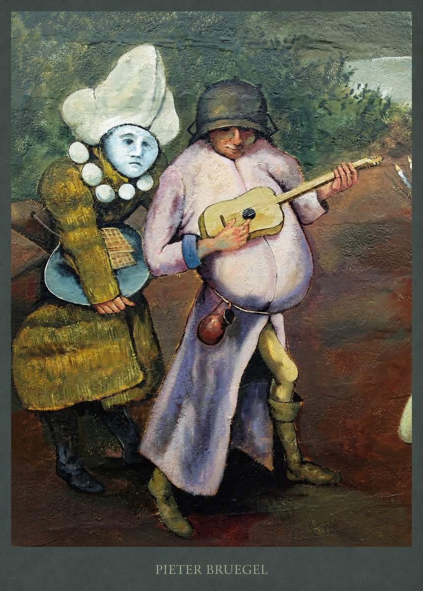 Pieter Bruegel Two Figures with a Lute No5 - Poszter