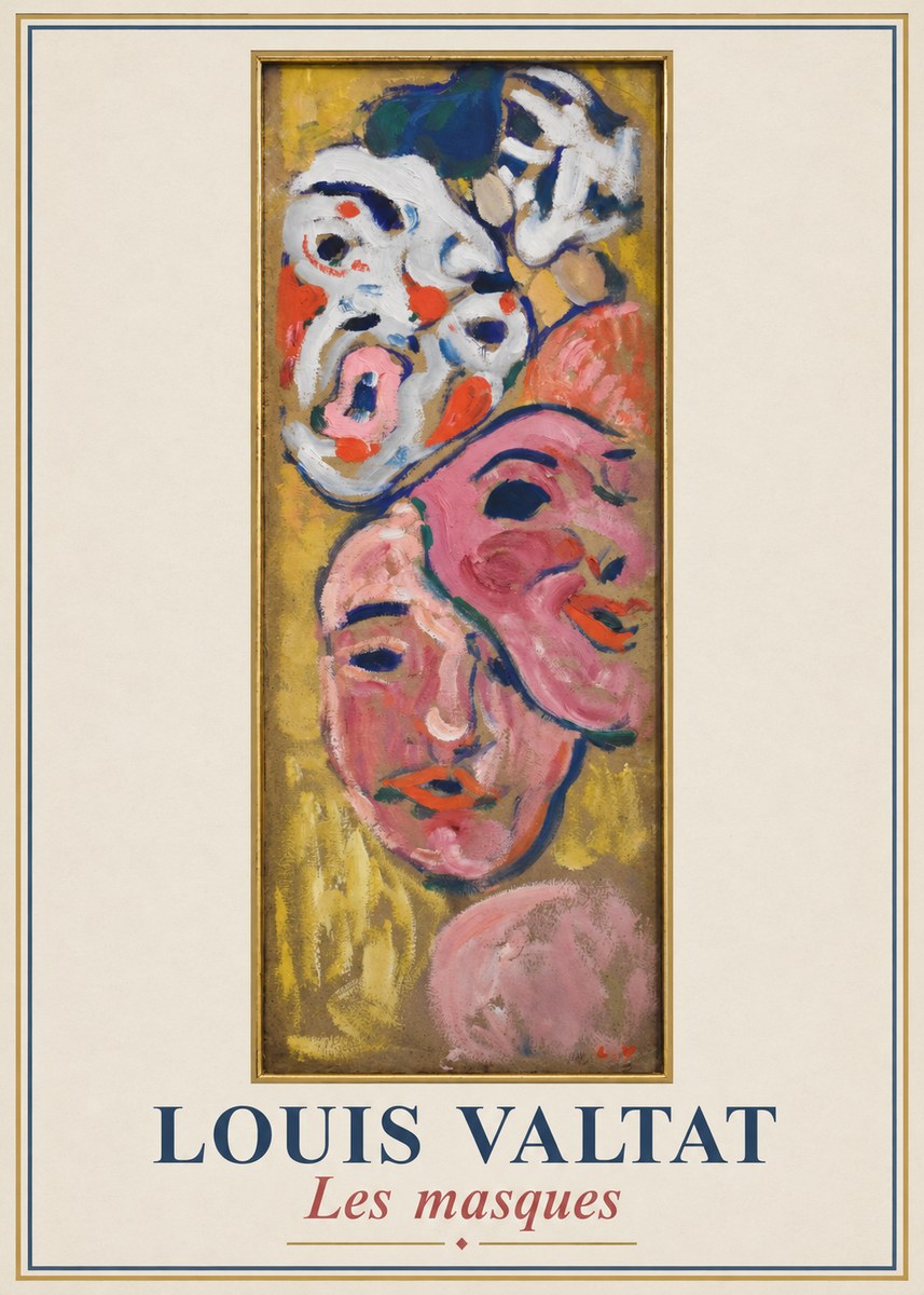 Louis Valtat Les Masques No1 - Poszter