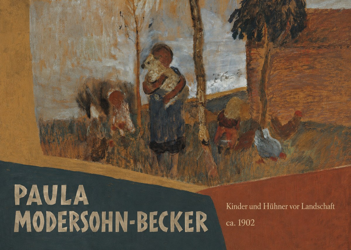 Paula Modersohn-Becker Kinder Und Hühner Vor Landschaft No5 - Poszter