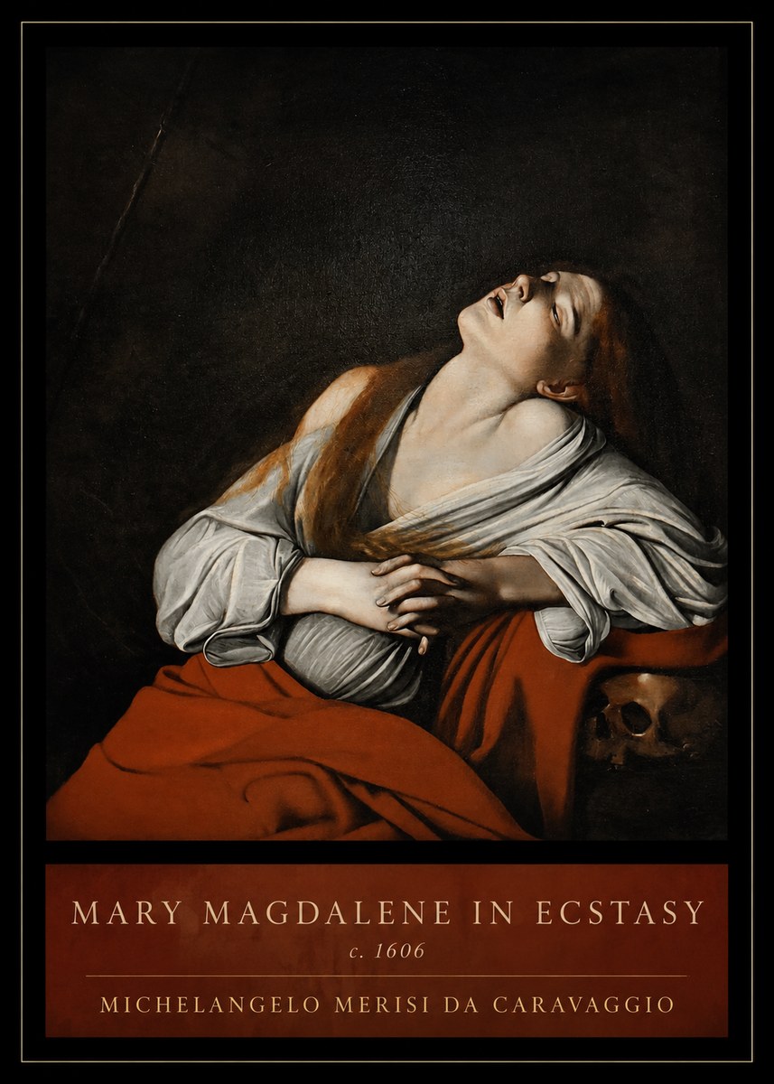 Michelangelo Merisi da Caravaggio Mary Magdalene in Ecstasy No3 - Poszter