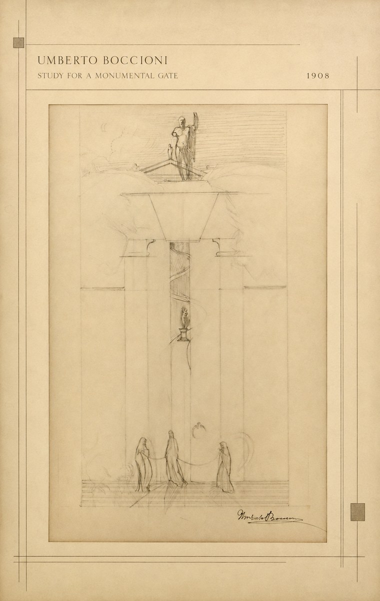 Umberto Boccioni Study for a Monumental Gate No2 - Poszter