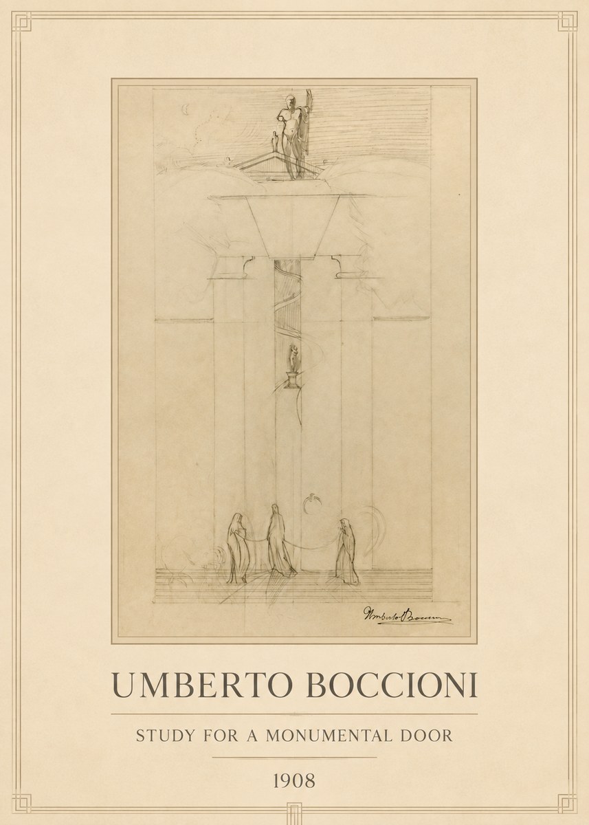Umberto Boccioni Study for a Monumental Gate No4 - Poszter