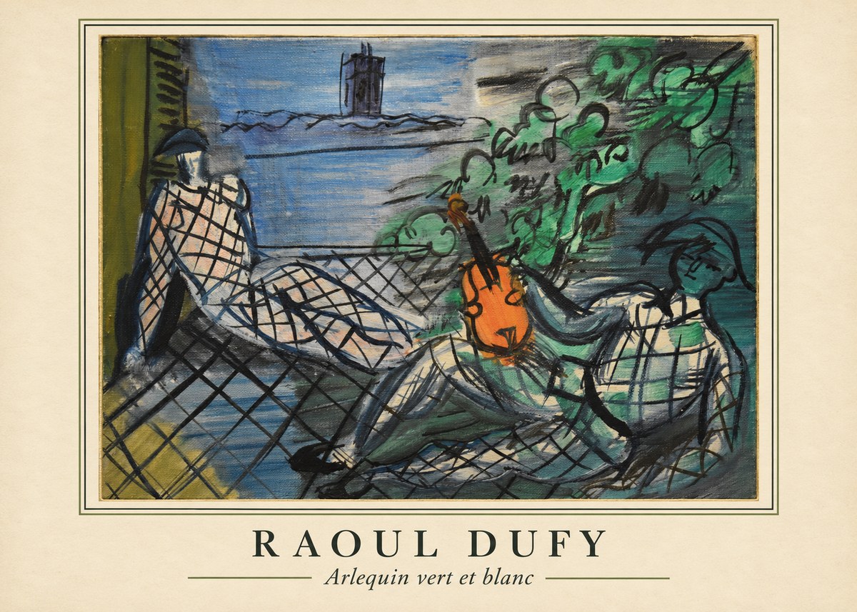 Raoul Dufy Arlequin Vert Et Blanc No4 - Poszter