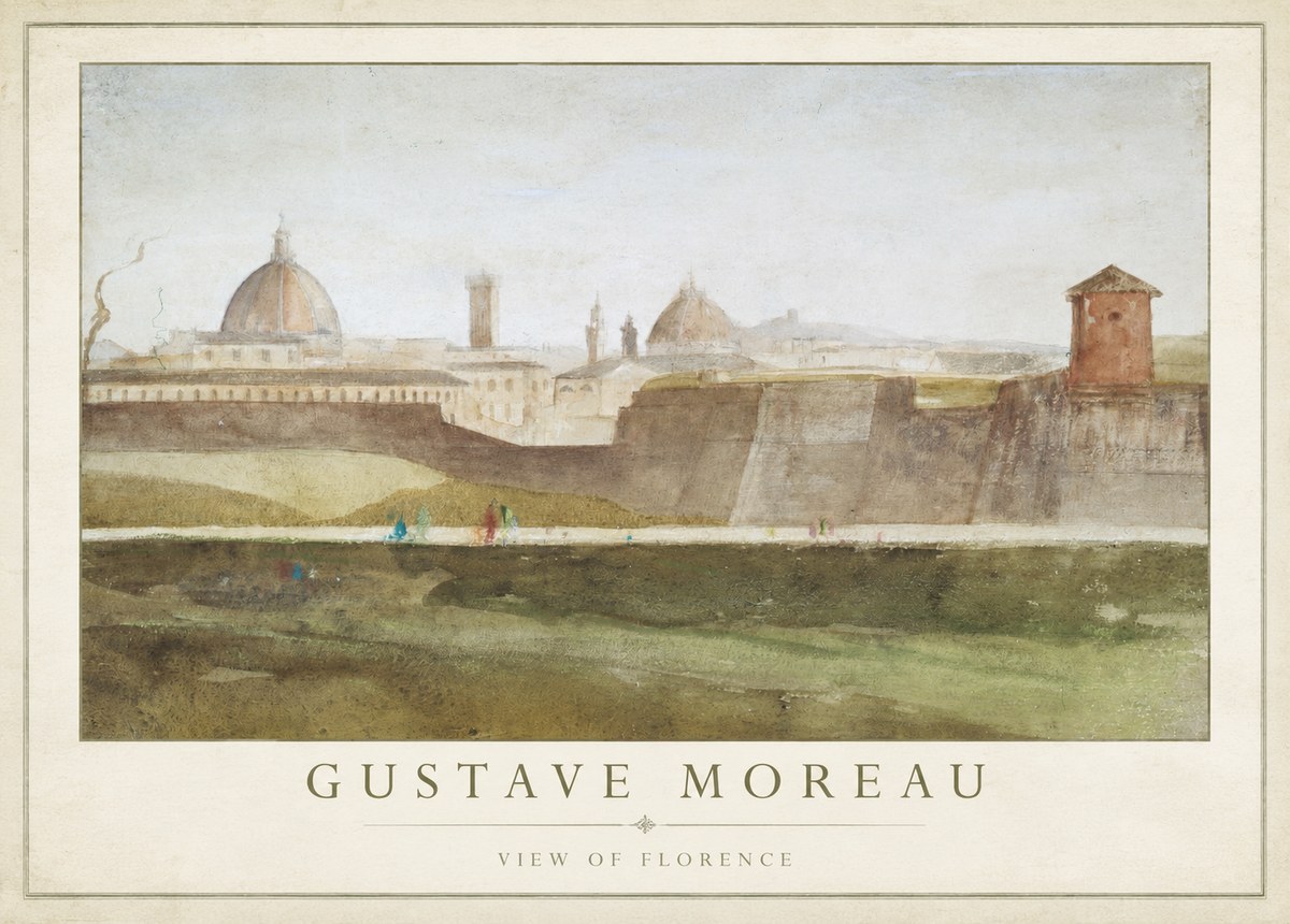 Gustave Moreau View of Florence No1 - Poszter