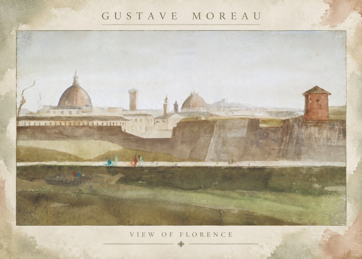 Gustave Moreau View of Florence No6 - Poszter