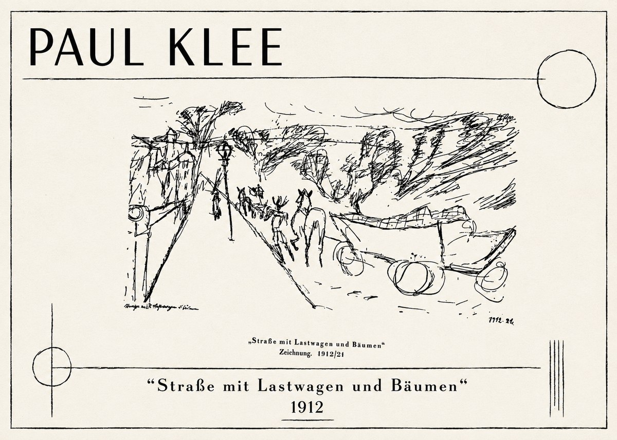 Paul Klee Straße Mit Lastwagen Und Bäumen No1 - Poszter