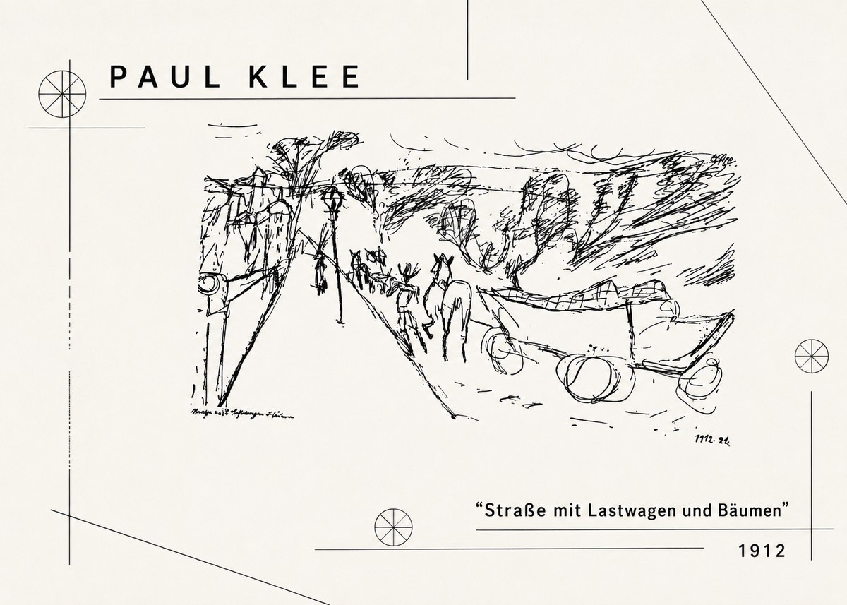 Paul Klee Straße Mit Lastwagen Und Bäumen No2 - Poszter