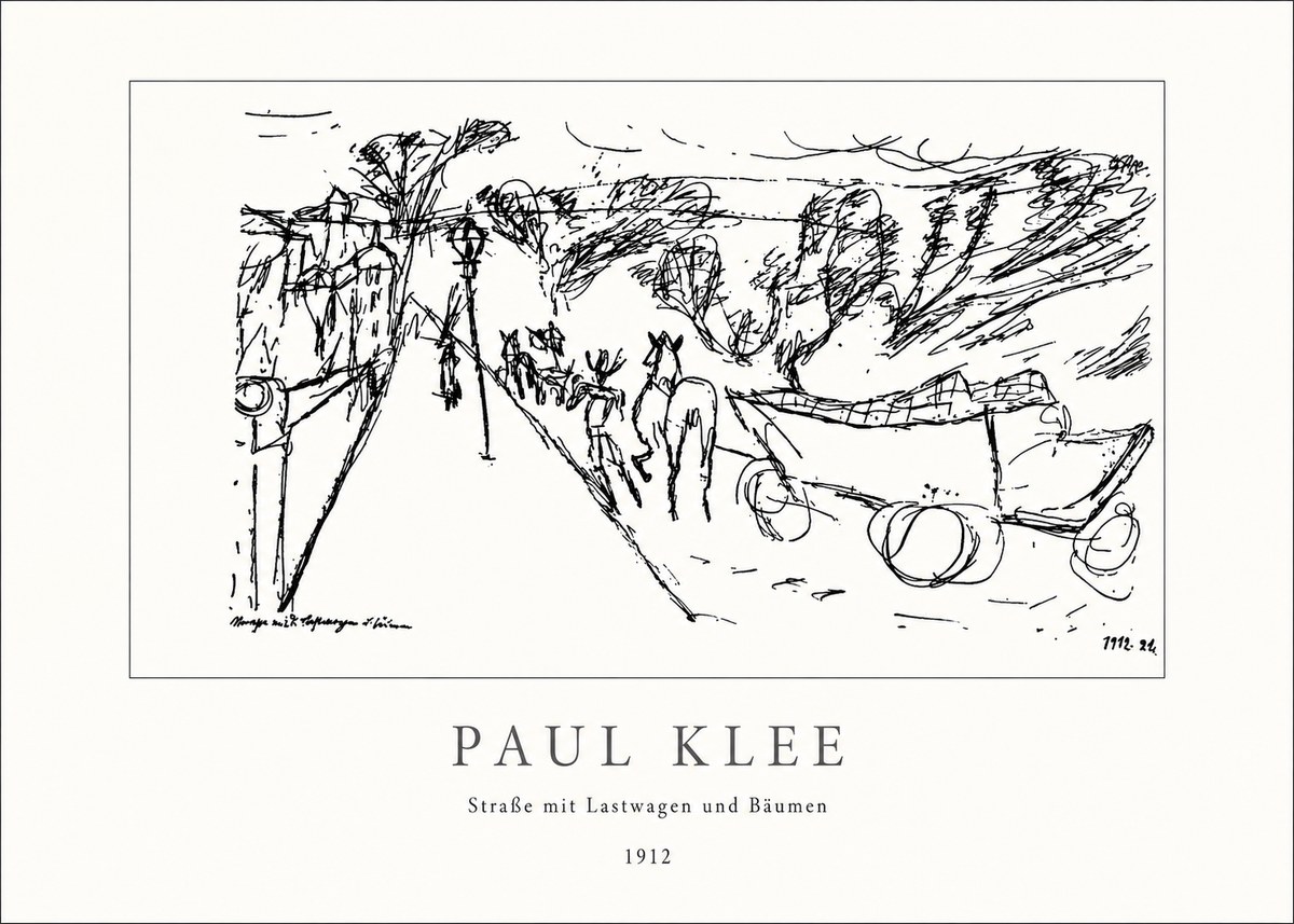 Paul Klee Straße Mit Lastwagen Und Bäumen No4 - Poszter