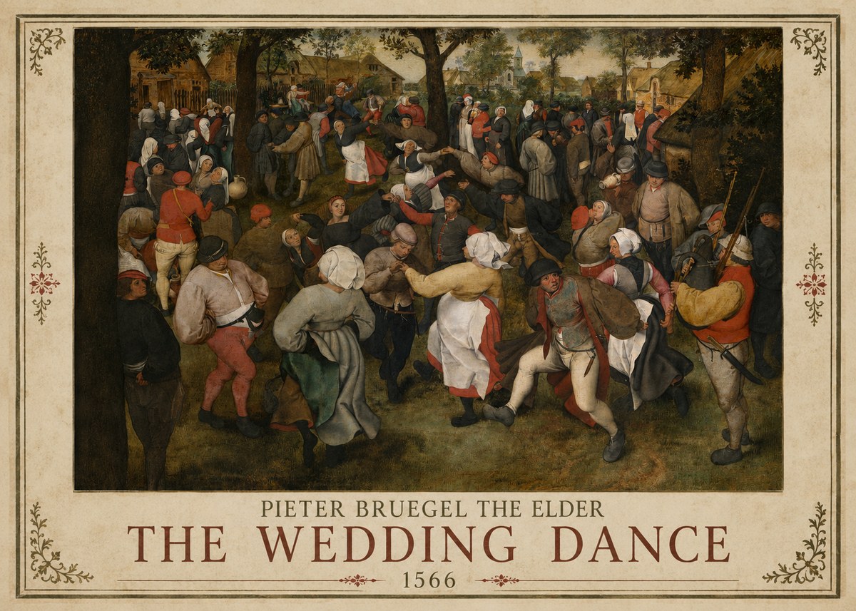 Pieter Bruegel The Wedding Dance II No1 - Poszter