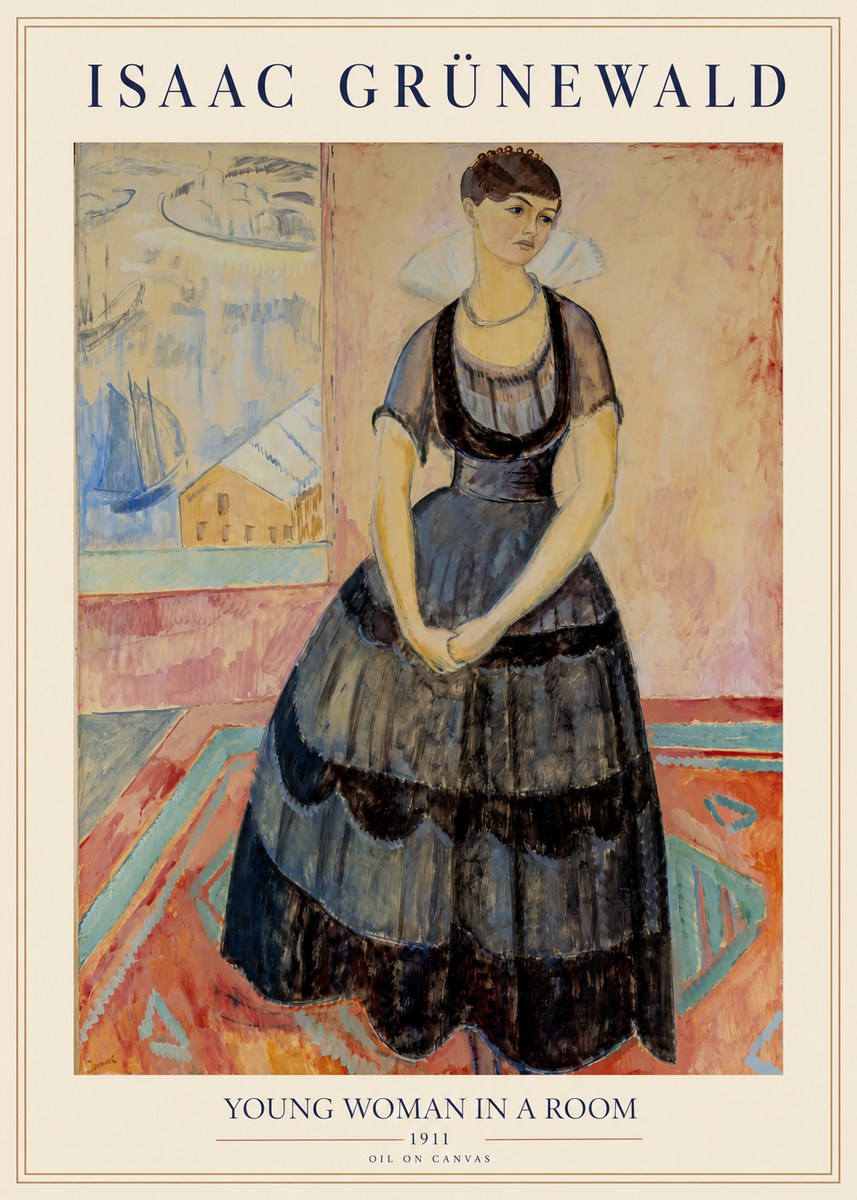 Isaac Grünewald Young Woman in a Room No1 - Poszter