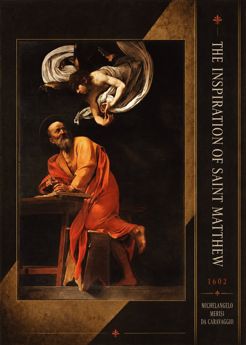 Michelangelo Merisi da Caravaggio The Inspiration of Saint Matthew II No3 - Poszter