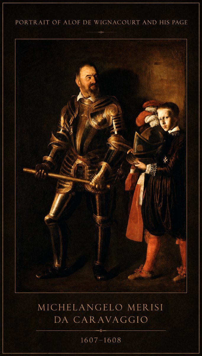 Michelangelo Merisi da Caravaggio Portrait of Alof De Wignacourt and His Page No1 - Poszter