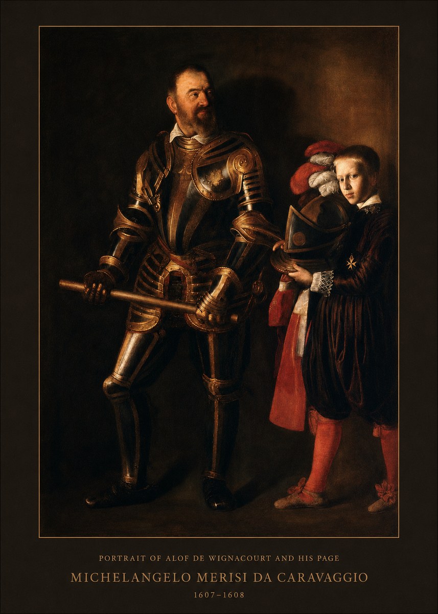 Michelangelo Merisi da Caravaggio Portrait of Alof De Wignacourt and His Page No4 - Poszter