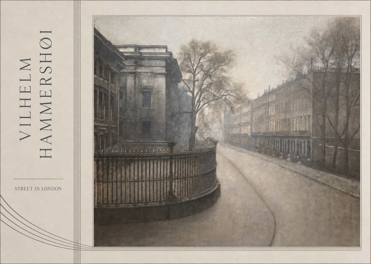 Vilhelm Hammershøi Street in London No2 - Poszter