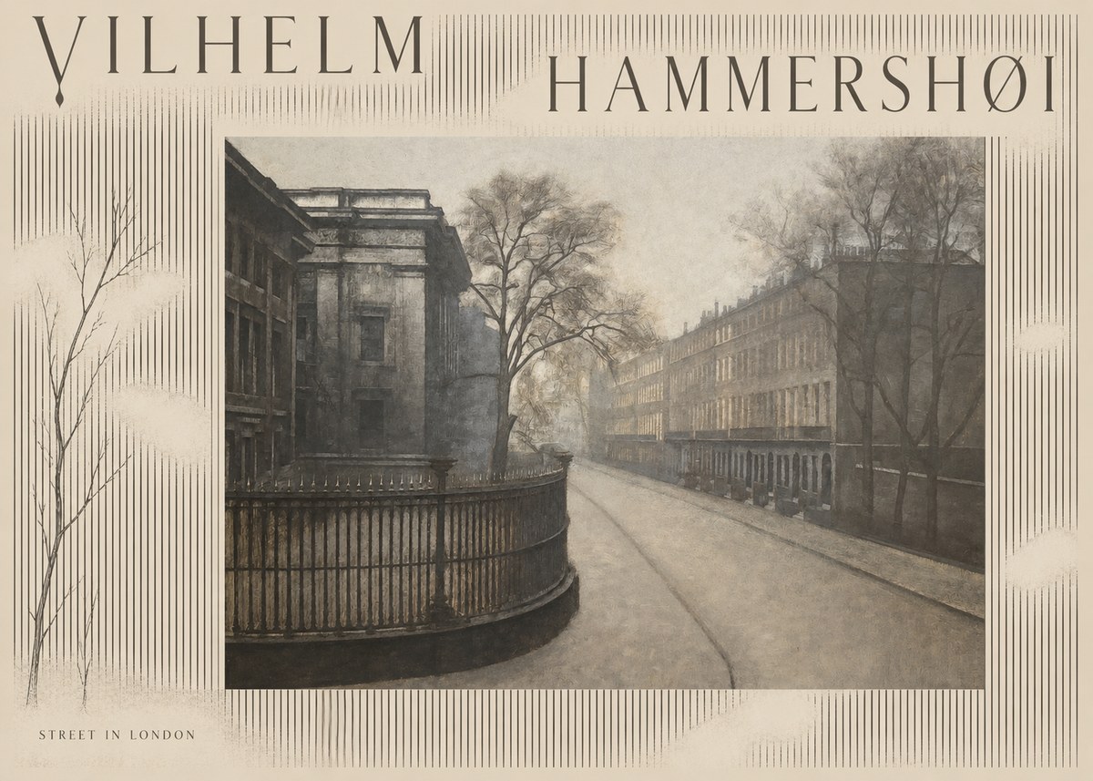 Vilhelm Hammershøi Street in London No4 - Poszter