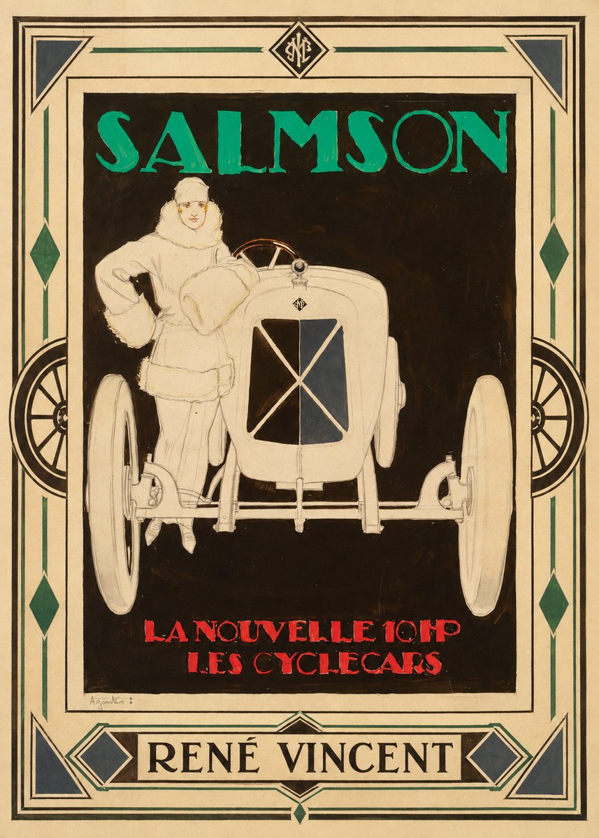 René Vincent Salmson La Nouvelle 10Hp Les Cyclecars No1 - Poszter