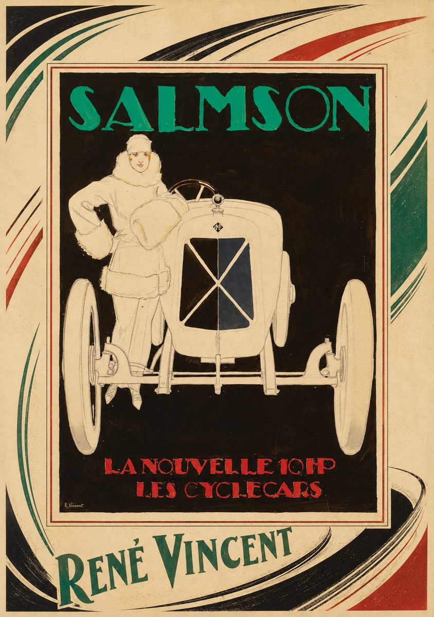 René Vincent Salmson La Nouvelle 10Hp Les Cyclecars No3 - Poszter