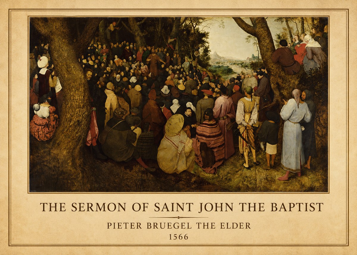 Pieter Bruegel The Sermon of Saint John the Baptist II No1 - Poszter