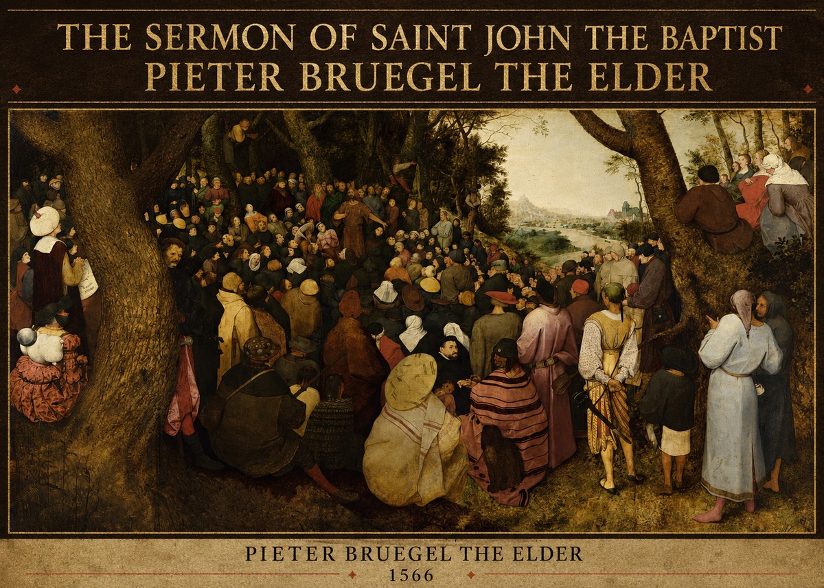 Pieter Bruegel The Sermon of Saint John the Baptist II No5 - Poszter