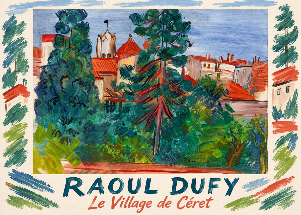 Raoul Dufy Le Village De Céret No1 - Poszter