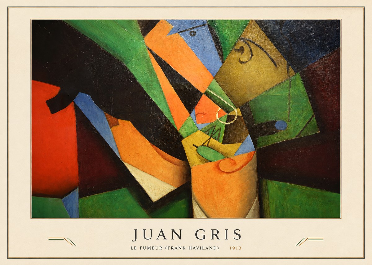 Juan Gris Le Fumeur (Frank Haviland) No3 - Poszter