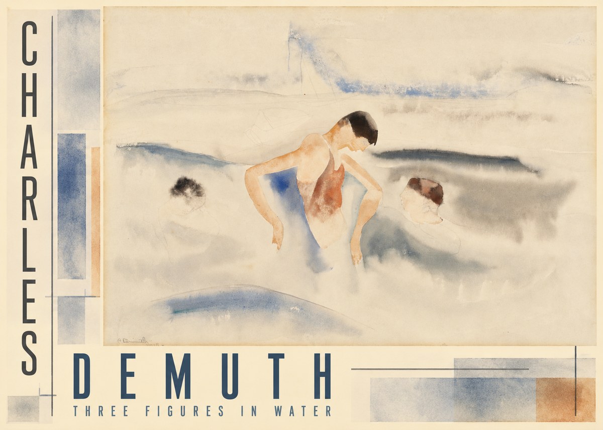 Charles Demuth Three Figures in Water No2 - Poszter