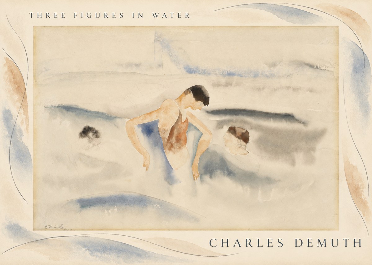 Charles Demuth Three Figures in Water No3 - Poszter