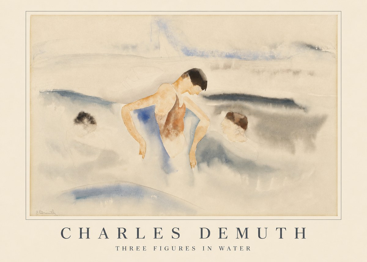 Charles Demuth Three Figures in Water No5 - Poszter