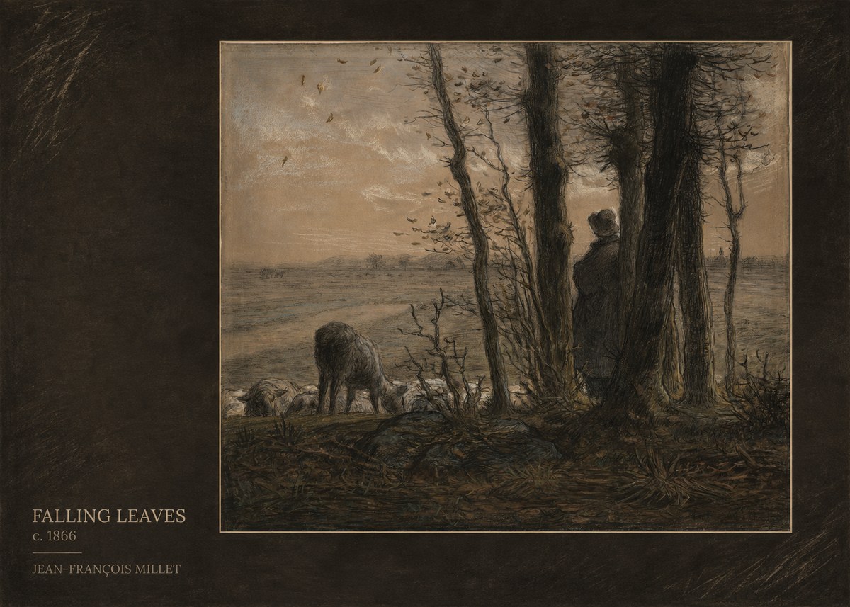 Jean-François Millet Falling Leaves No4 - Poszter