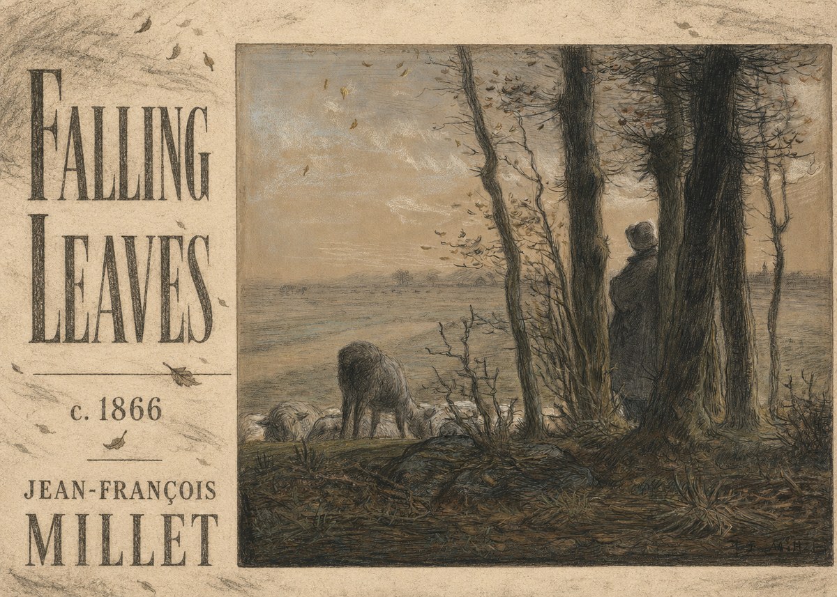 Jean-François Millet Falling Leaves No5 - Poszter
